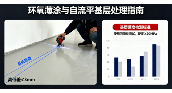 地坪漆施工指南:环氧薄涂与自流平的基层处理关键要点